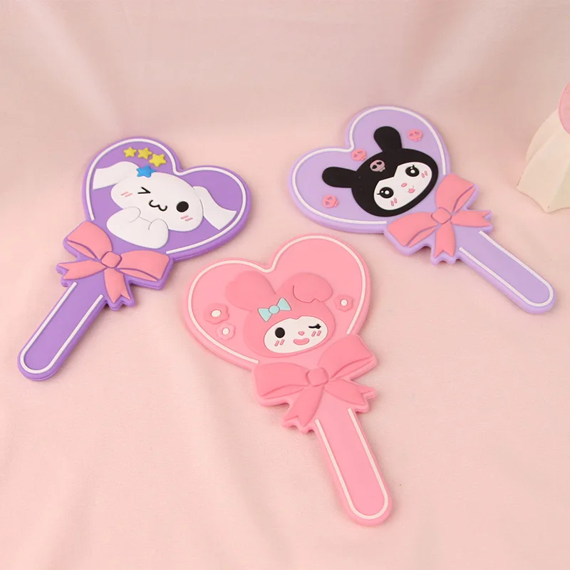 

Kawaii Sanrio Mirror My Melody Kuromi Cinnamoroll Accessories Cute Beauty Cartoon Anime Hold Make Up Portable Toys for Girl Gift