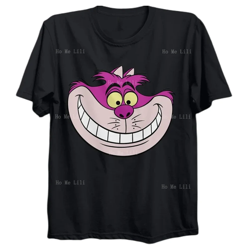 Подарочная футболка унисекс с рисунком кошки в стране чудес