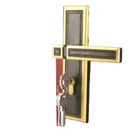 luxury golden black solid brass door handle lock for house classic european style wooden door lock mute lock for home bedroom
