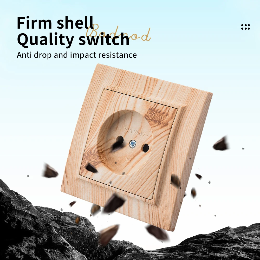 WESA деревянная настенная фоторозетка розетка питания европейского стандарта