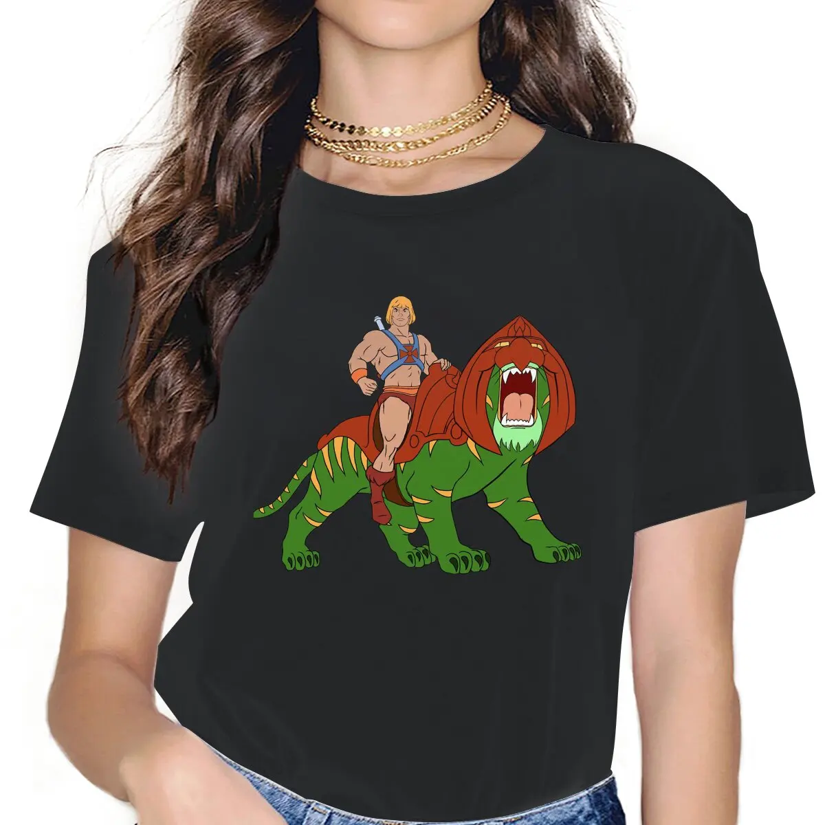 

Tiger Tribute Women T Shirts He Man Masters of Universe Ardent Novelty Tees Short Sleeve O Neck T-Shirts Pure Cotton Gift Idea