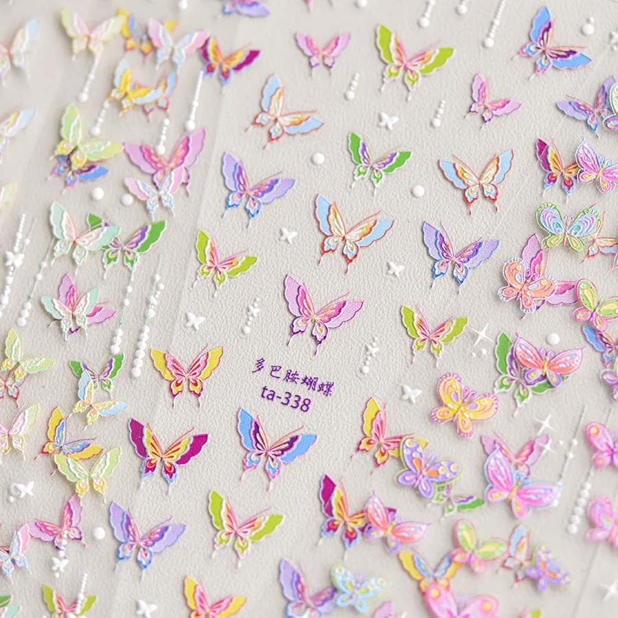 5D Тисненные Красочные Граффити Наклейки Для Ногтей Легкие Роскошные