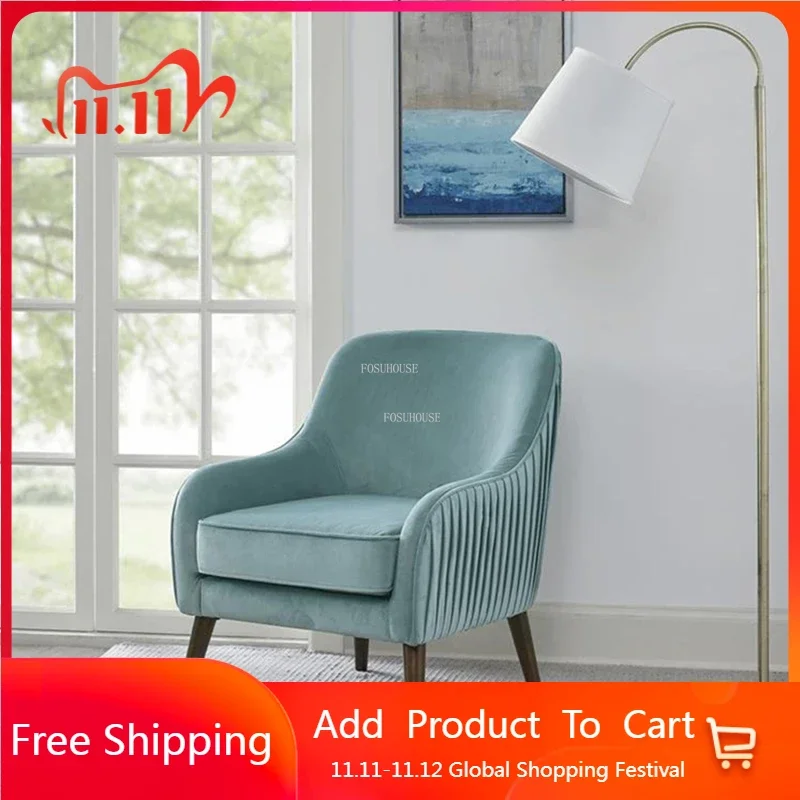

Роскошные тканевые стулья для гостиной, современный диван с твердой деревянной спинкой, кресло для гостиной, спальни, балкона, кресло для гостиной, домашняя мебель