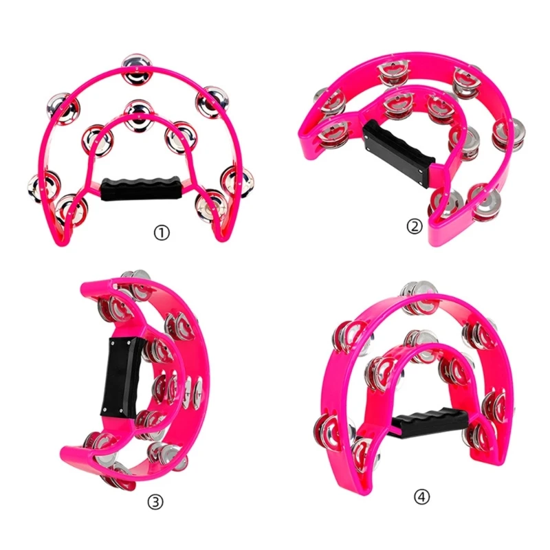 Двухрядный бубен для взрослых и детей ручной ударный с колокольчиками