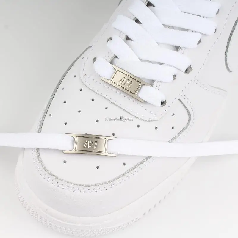 

New AF1 Buckle+Shoelaces Combination White Flat laces and Shoe Decoration Suit Sneaker Shoelace Air Force one Shoes Accessories