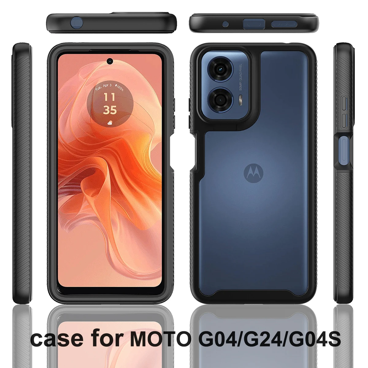 Полноэкранная Защитная пленка для Moto E14 G24 G04 G04S прозрачная 3 в 1 гибридная броня