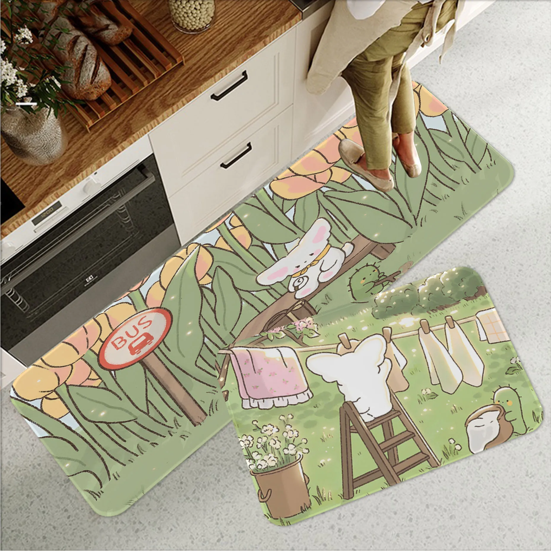 

Kawaii Cartoon Cute Bathroom Mat Nordic Style Home Doormat Bathroom-Toilet Mats Bedroom Bedside Mats