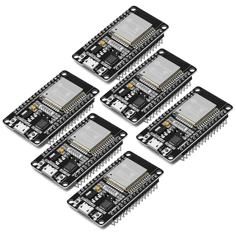 

6 Pieces ESP32 Development Board 2.4Ghz Wifi Dual Cores Microcontroller Integrated With Antenna RF Low Noise Amplifiers