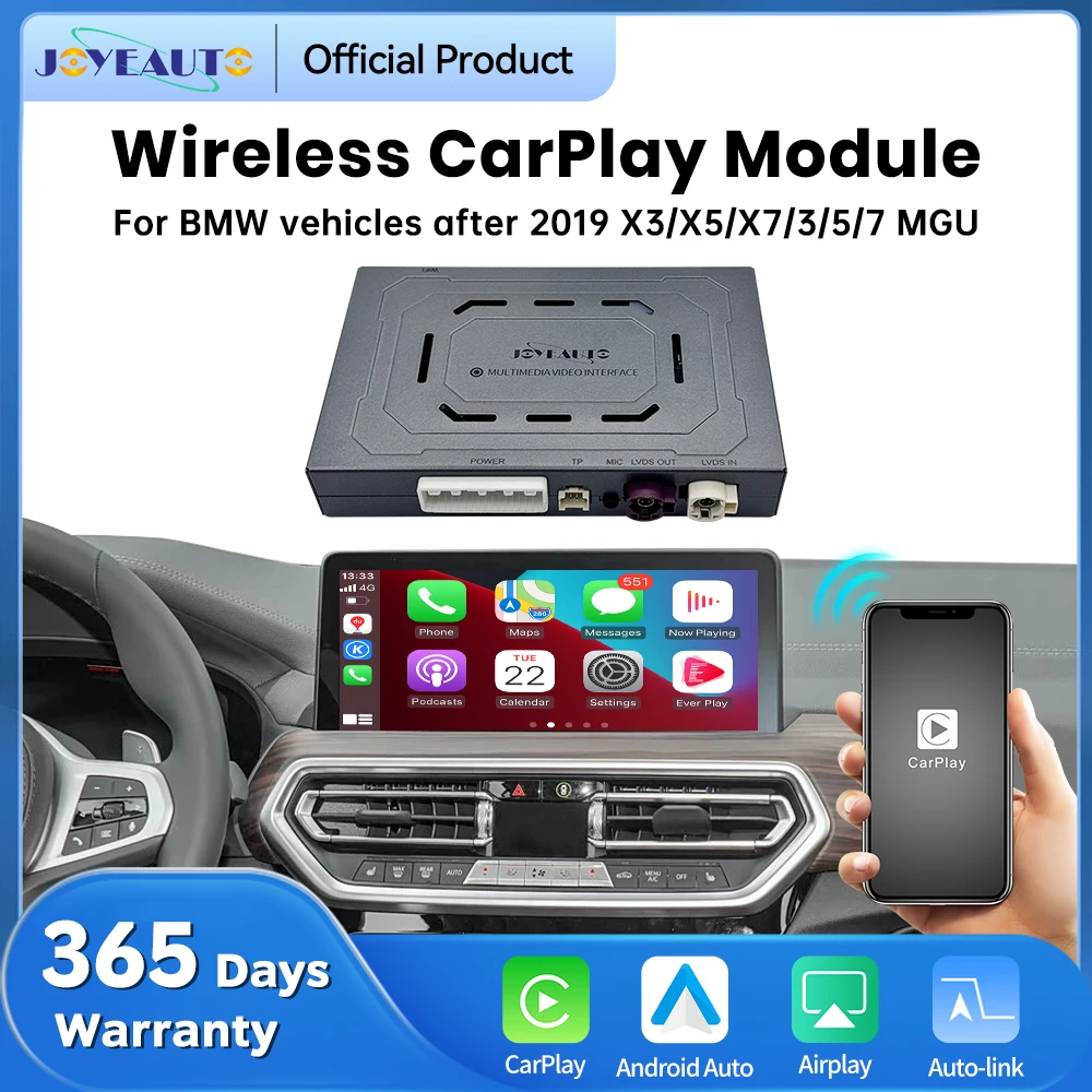 Фото Интерфейс JoyeAuto для BMW MGU (после 2019 года) 3/5/7/X3/X5/X7: Беспроводной модуль CarPlay, Android Auto, AirPlay, декодер Mirror-Link №1