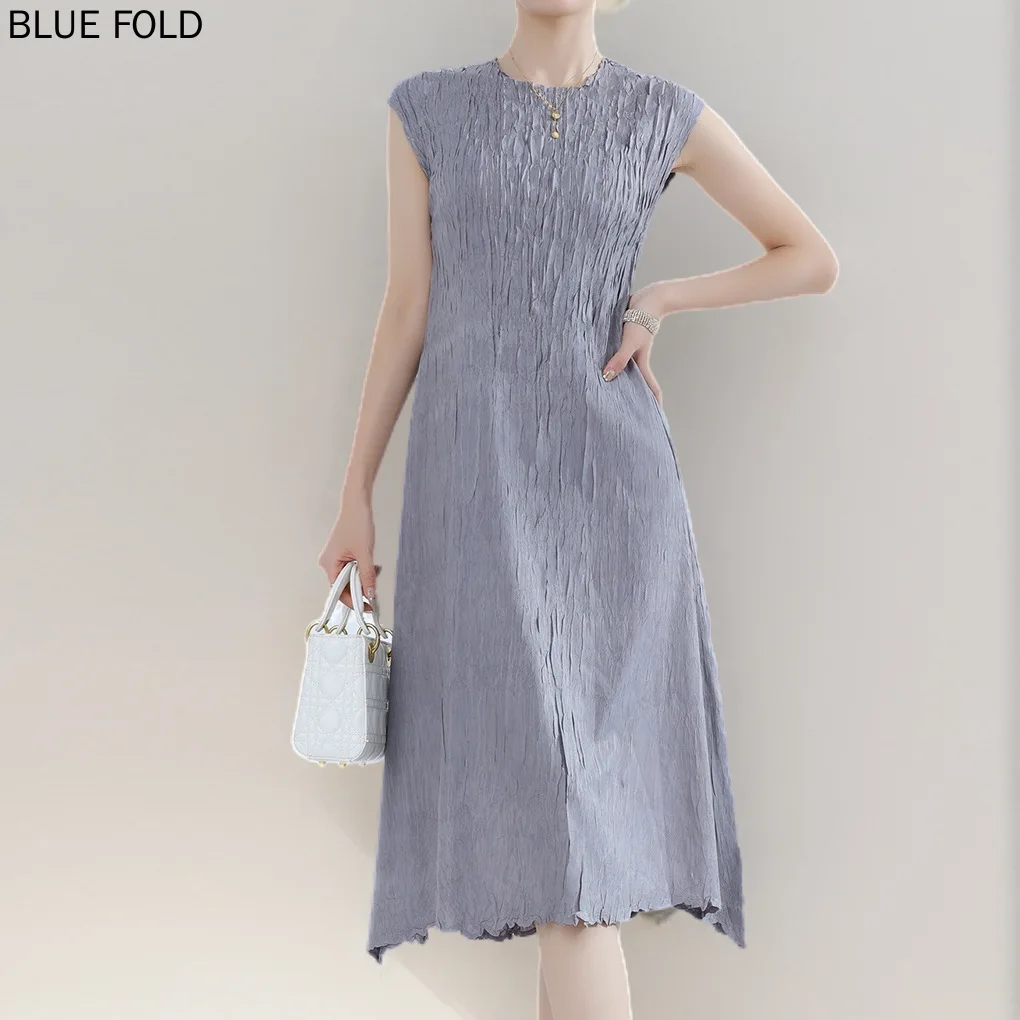 Женское платье без рукавов с круглым вырезом средней длины ТРАПЕЦИЕВИДНОЕ