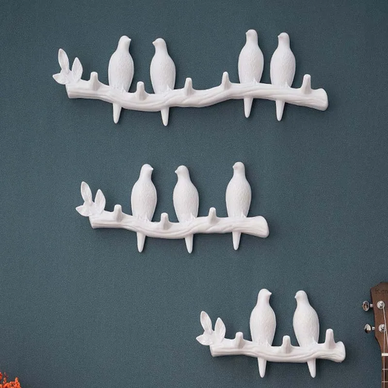 

Creative Door Behind The Bird Hook Hanger Hanger Hook No Trace Nail Wall Hanging Clothes Coat Hook Free Punch 4 Hooks