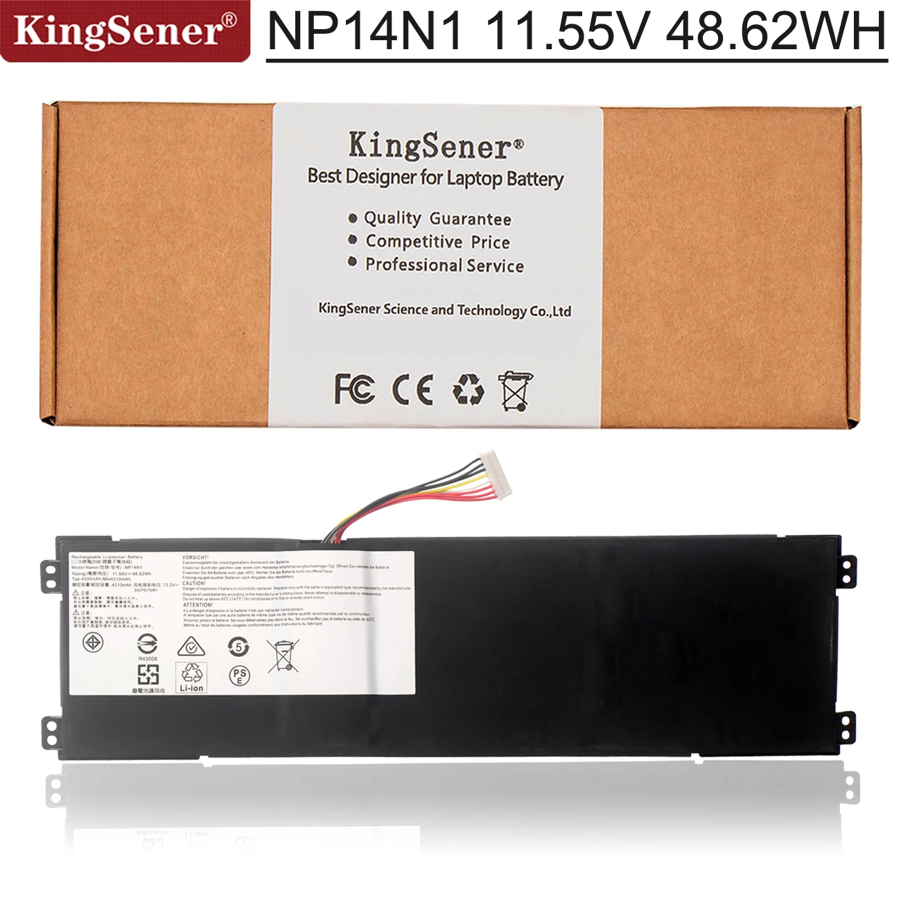 Аккумулятор KingSener NP14N1 для ноутбука Getac Nexstgo PRIMUS NX101, 11,55 в, 48, 62 Втч, 4335 мАч