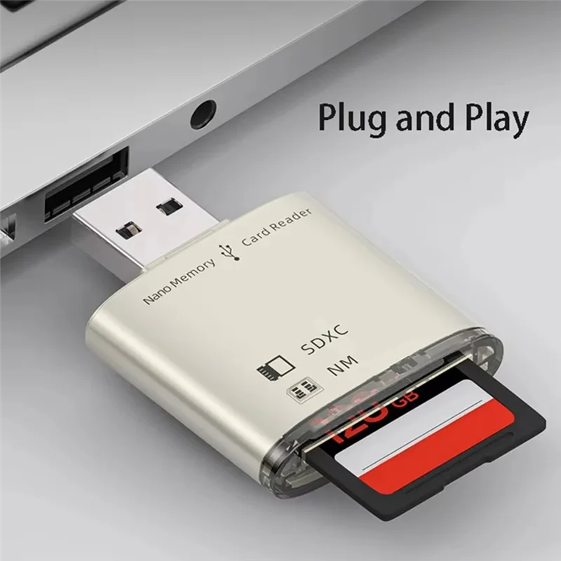 Фото CABE-USB 3.0 SD SDXC Card Reader 8 ГБ-128 ГБ для Huawei NM Nano Карта памяти Адаптер для записи ПК Ноутбук Конвертер Extend Gold №2