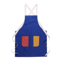 multicolor fashion stylish durable canvas kitchen aprons with multi pockets for household