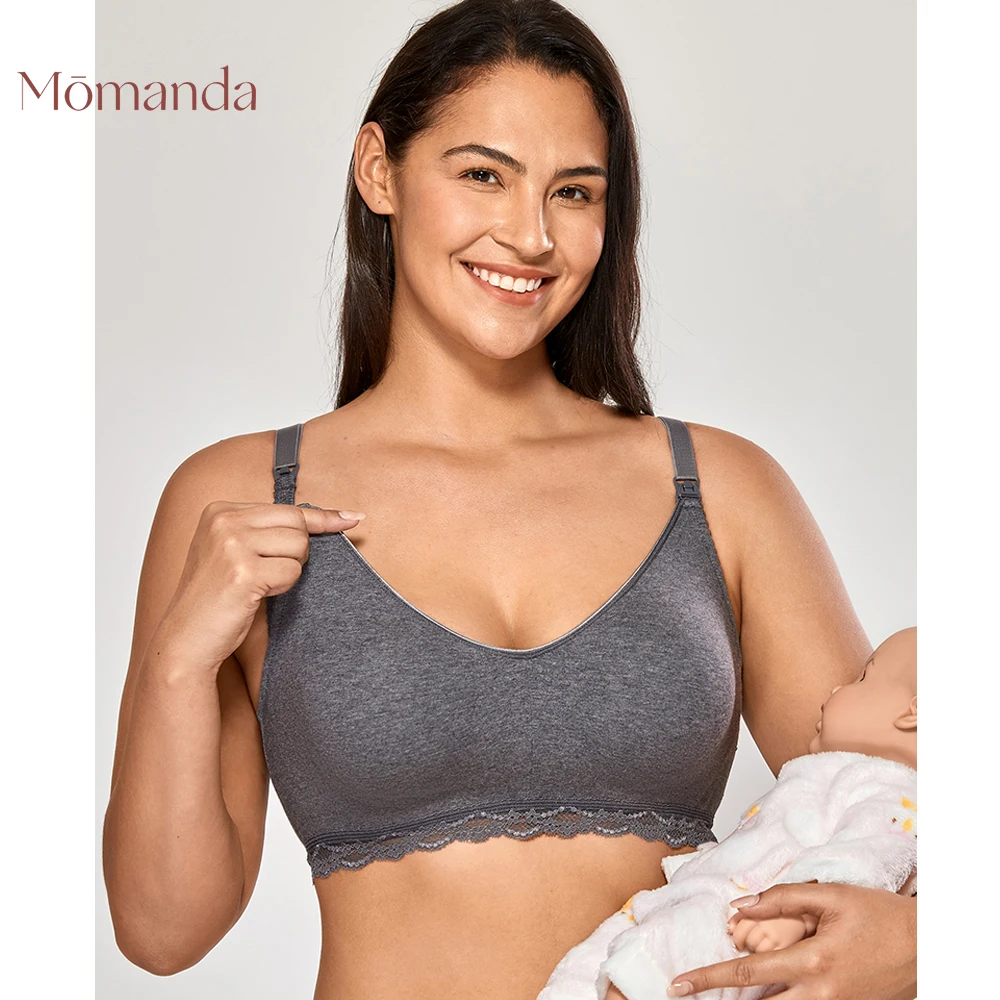 

MOMANDA Maternity Bra Breastfeeding Maternal Support Plus Size Wirefree Cotton Nursing For Pregnant Women Lingerie Postpartum