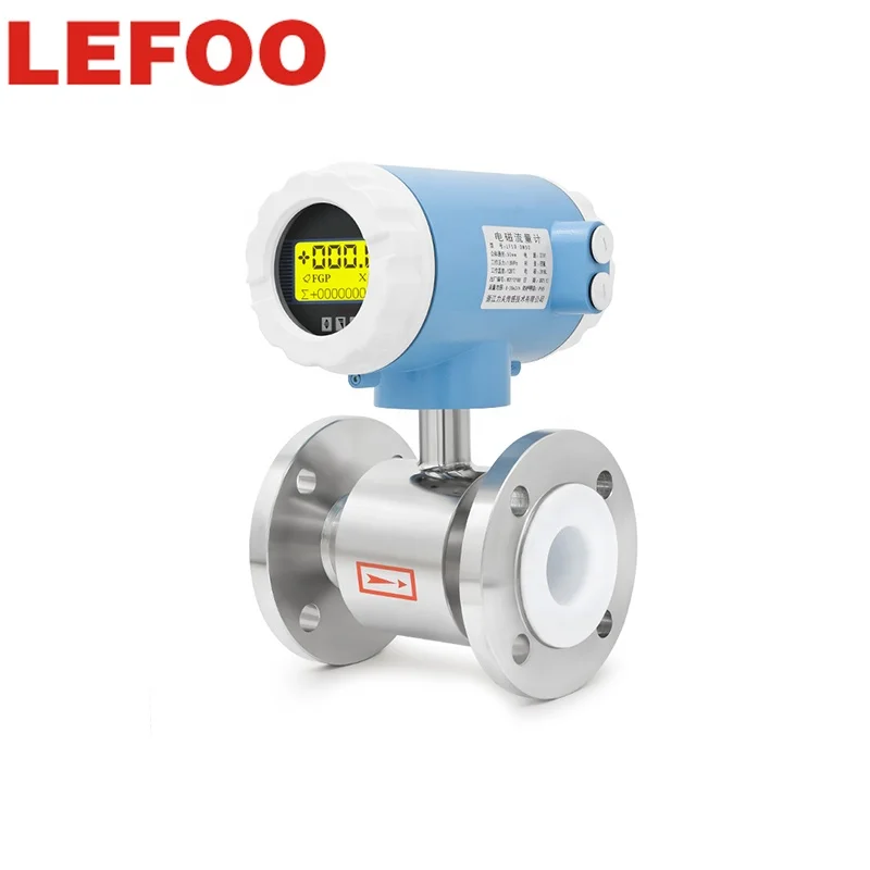 

LEFOO PTFE lining DN10-300 Magnetic Water Flowmeter 4-20mA Output IP65 Electromagnetic Flow Meter for Industrial Measuring