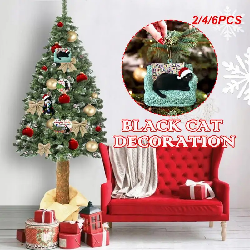 2/4/6 шт. милые подвески с черным котом прекрасное производство украшение для