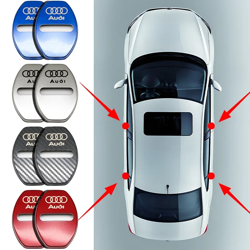 Металлический дверной замок из нержавеющей стали для Audi A3 A4 A5 A6 A7 A8 Q3 Q5 Украшение