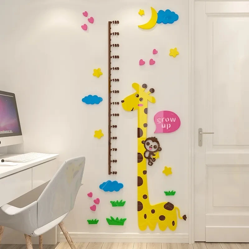 

Cartoon Animal Children's Room Decoration Wall Stickers Funny Stereo Wall Stickers Kindergarten Measuring Height Wall Decals