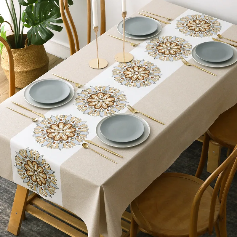 

Pvc Tablecloth Waterproof Track On The Table Cloths Oilcloth On Table for Kitchen Decoration Accessories Tablecloth Oilcloth New