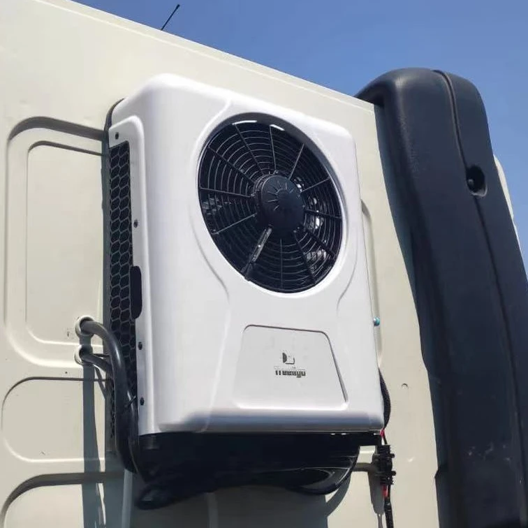 Battery Power Universal car split air conditioner for 12v/24v parking truck forklift dozer tractor air conditioner