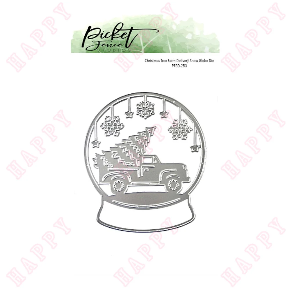 

Christmas Tree Farm Delivery Snow Globe Metal Cut Dies Decoration DIY Scrapbook Diary Album Paper Craft Template Embossing Make