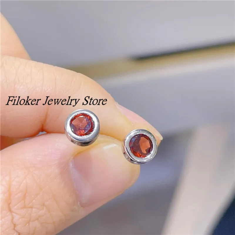 Серьги с гранатом из 100% натурального красного драгоценного камня серьги