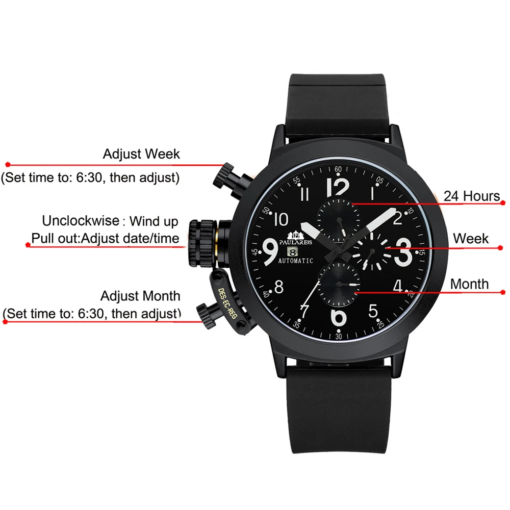 Top Brand Men Watches Special Classic Automatic Mechanical Waterproof Watch Left Hand Chronograph AAA Jewelry Clock Dropshipping |