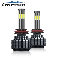 2pcs auto 6side led lights for vehicles lenses led 12v headlights h11 h4 h7 led canbus for car headlamps accessories