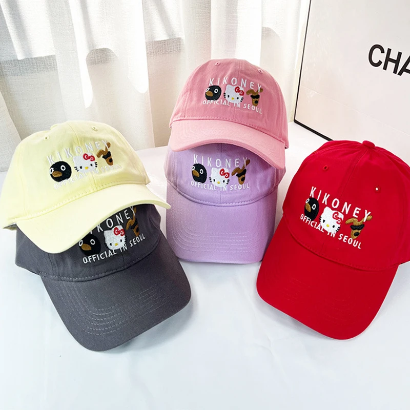 Бейсболка Hellokittys с мультяшным изображением милой девушки большой окружностью