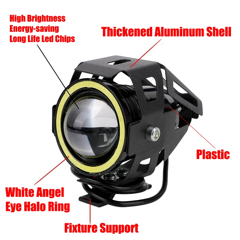 Мотоциклетные фары противотуманные супер яркие ангельские глазки