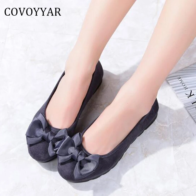 

Женские туфли на плоской подошве, с бантиком, без застежки