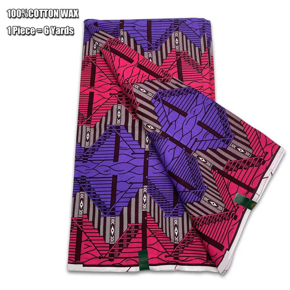 

2023 Latest Design Veritable Guaranteed African Print Fabric Ankara Wax 100% Cotton Fashion Pagne Dress For Craft DIY Loincloth