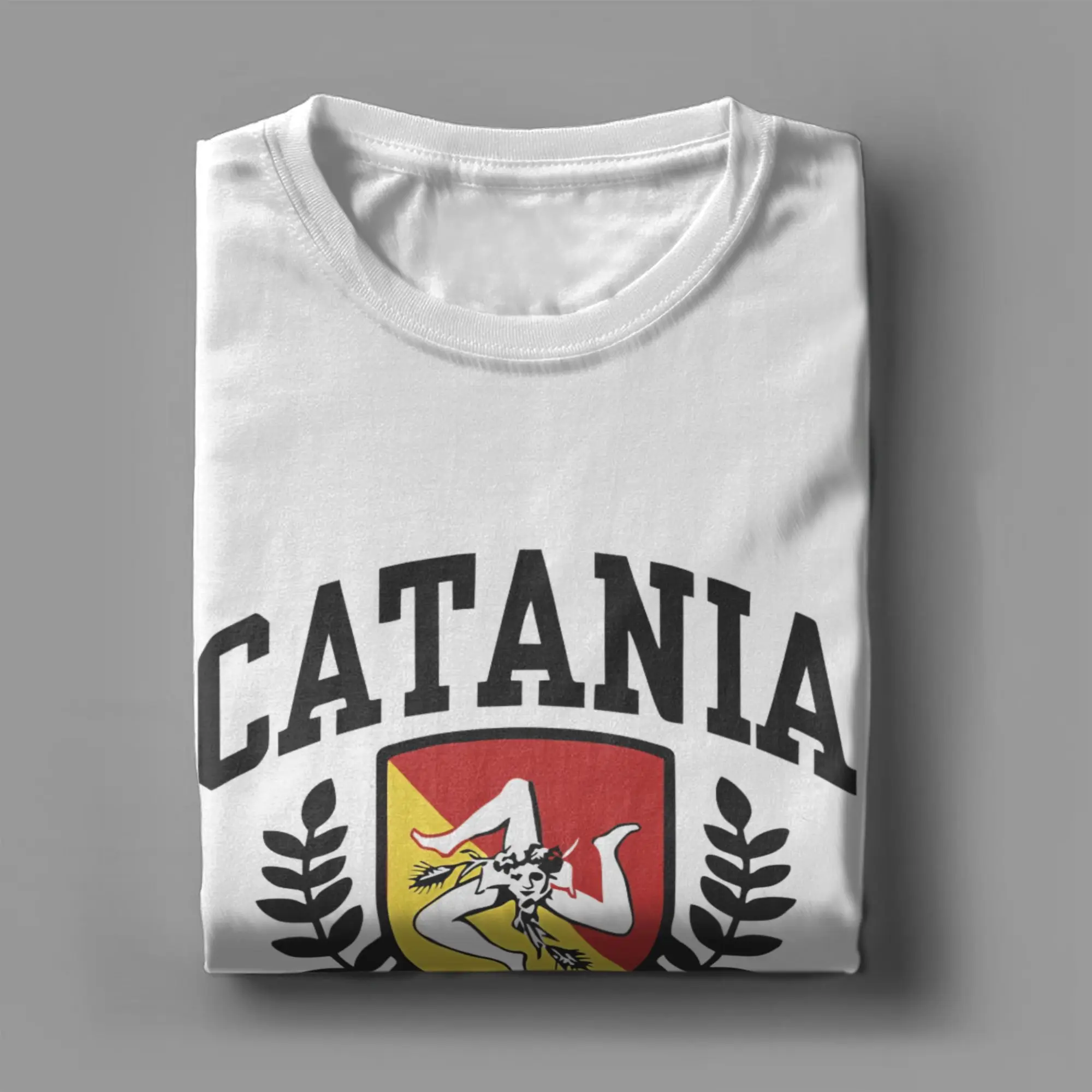 Фото Мужские футболки Catania Sicilia Trinacria, оригинальные футболки с короткими рукавами и круглым вырезом, футболки из чистого хлопка, подарочная одежда №4
