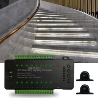 stair 16 channel led controller motion sensor light strip dimming light indoor dc12v 24v smart sensor controller for stair light