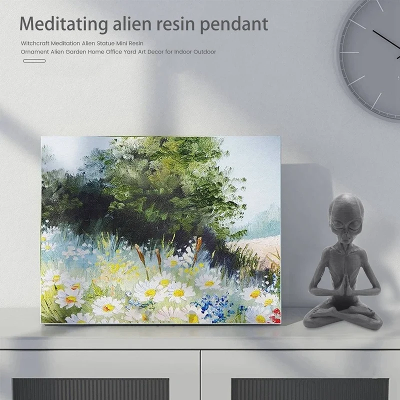 Статуя инопланетянина из каучука для медитации миниатюрное украшение дома офиса