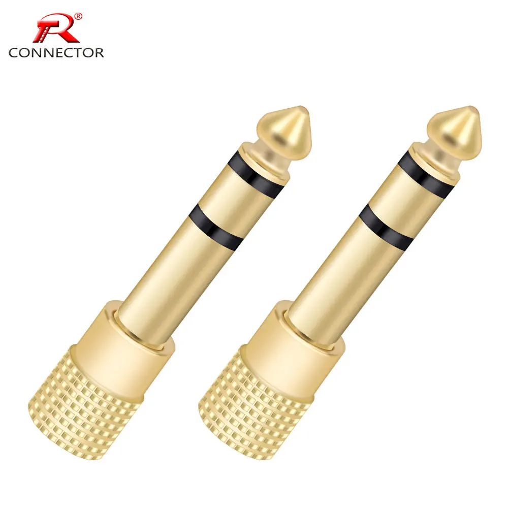 

50pcs 6.35mm jack 1/4" Male To 3.5mm 1/8" Female Audio Converter 6.35 male to 3.5 female stereo terminal plug headphone adapter