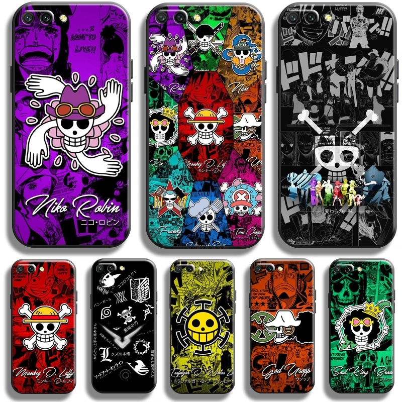 

One Piece Skull Logo Case For Huawei Honor 10X 9X Lite Pro For Honor 10 10i 9 9A Phone Case Coque Liquid Silicon Funda