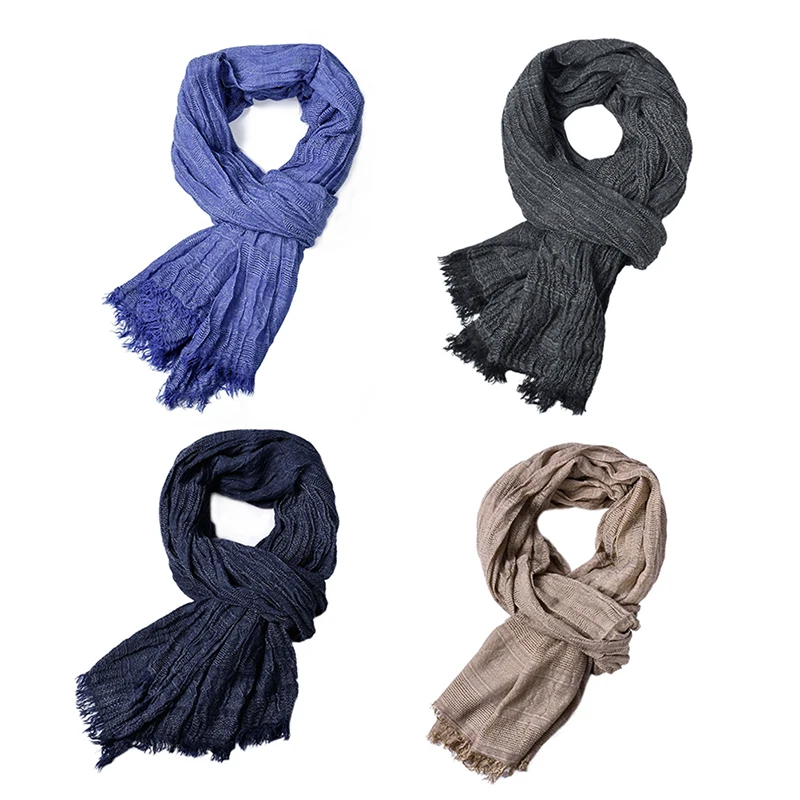 

New Fashion Winter Warm Soft Fringe Long Tassel Shawl Wrap Striped Scarf Windproof Men Scarves Men Classic Outdoor Neck Scarf