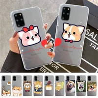 cute corgi1 phone case for samsung s20 s10 lite s21 plus for redmi note8 9pro for huawei p20 clear case