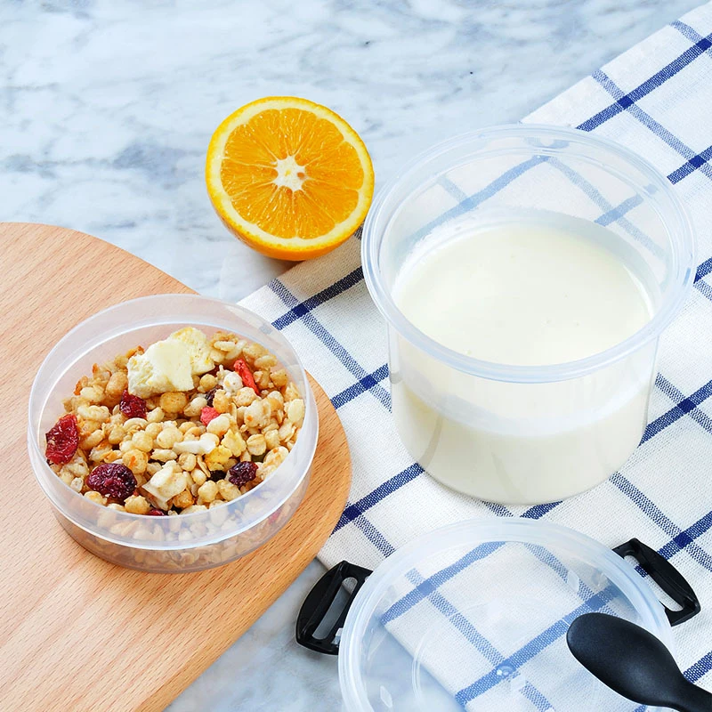 1Pc Breakfast Cup With Cover Overnight Oatmeal Cup Soybean Milk Cup Portable Yogurt Subpackage Cup Sealed Children's Milk Cup