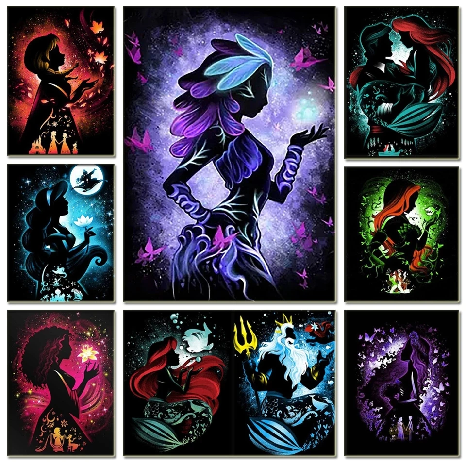 5D алмазная живопись коллекция силуэтов персонажей Диснея полная круглая