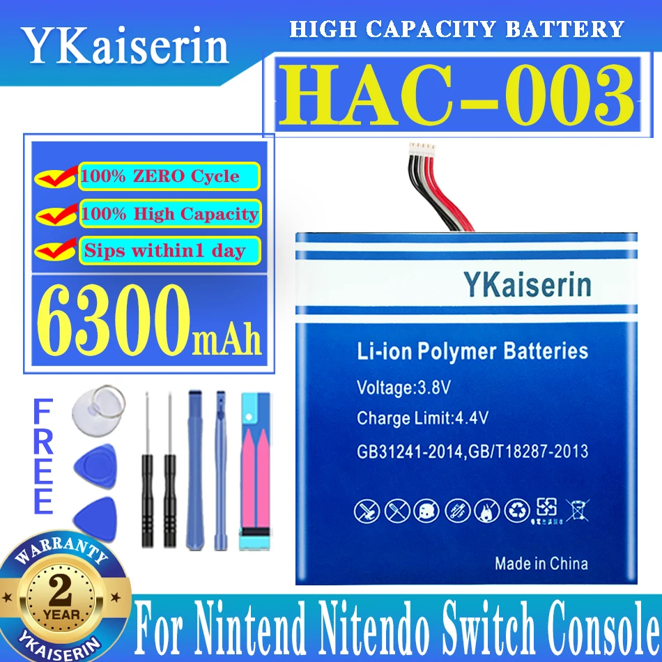 

Original YKaiserin 100% New 6300mAh HAC-003 Battery for Nintend Nintendo HAC-S-JP/EU-C0, Switch Console HAC-001