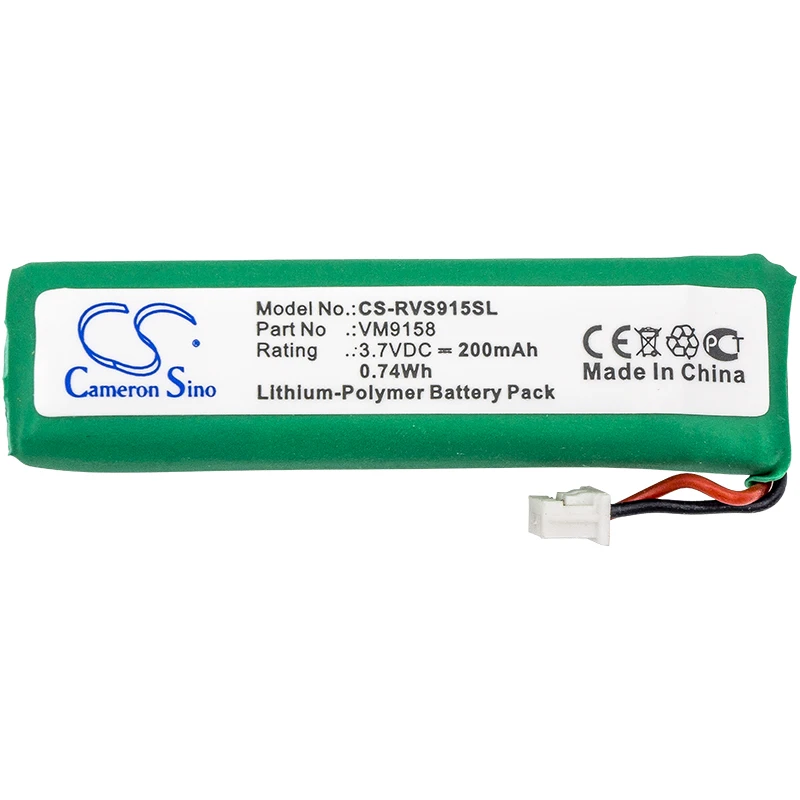 

Cameron Sino 200mAh Battery For Revolabs 07-SOLOMICBATTERY VM9158 Solo Field Solo Executive 02-DSKSYS-D 06-XLRMIC-BLK-11