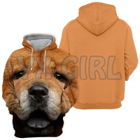 animals dogs chow chow look 3d printed hoodies unisex pullovers funny dog hoodie casual street tracksuit