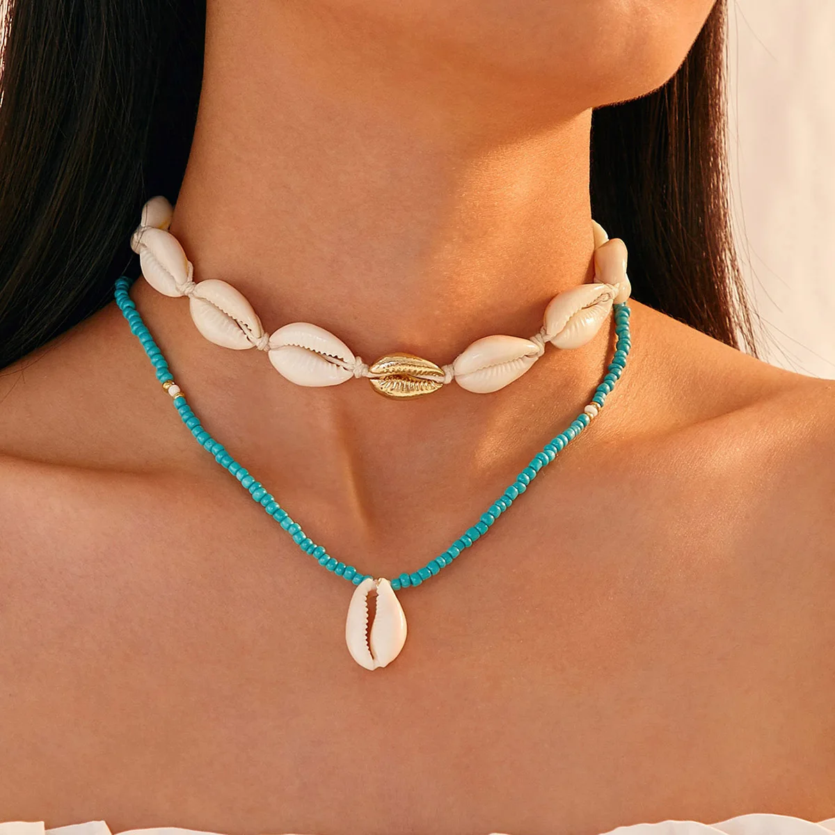 

Ожерелья ручной работы в этническом стиле с бусинами и ракушками, простое геометрическое ожерелье из бисера для женщин, ювелирные изделия