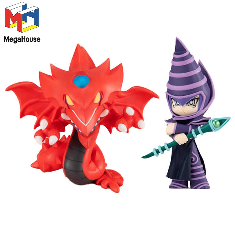 В наличии Оригинальный Mega House MEGATOON Slifer The Sky Dragon &amp Black Magician Yu-Gi-Oh! Официальные