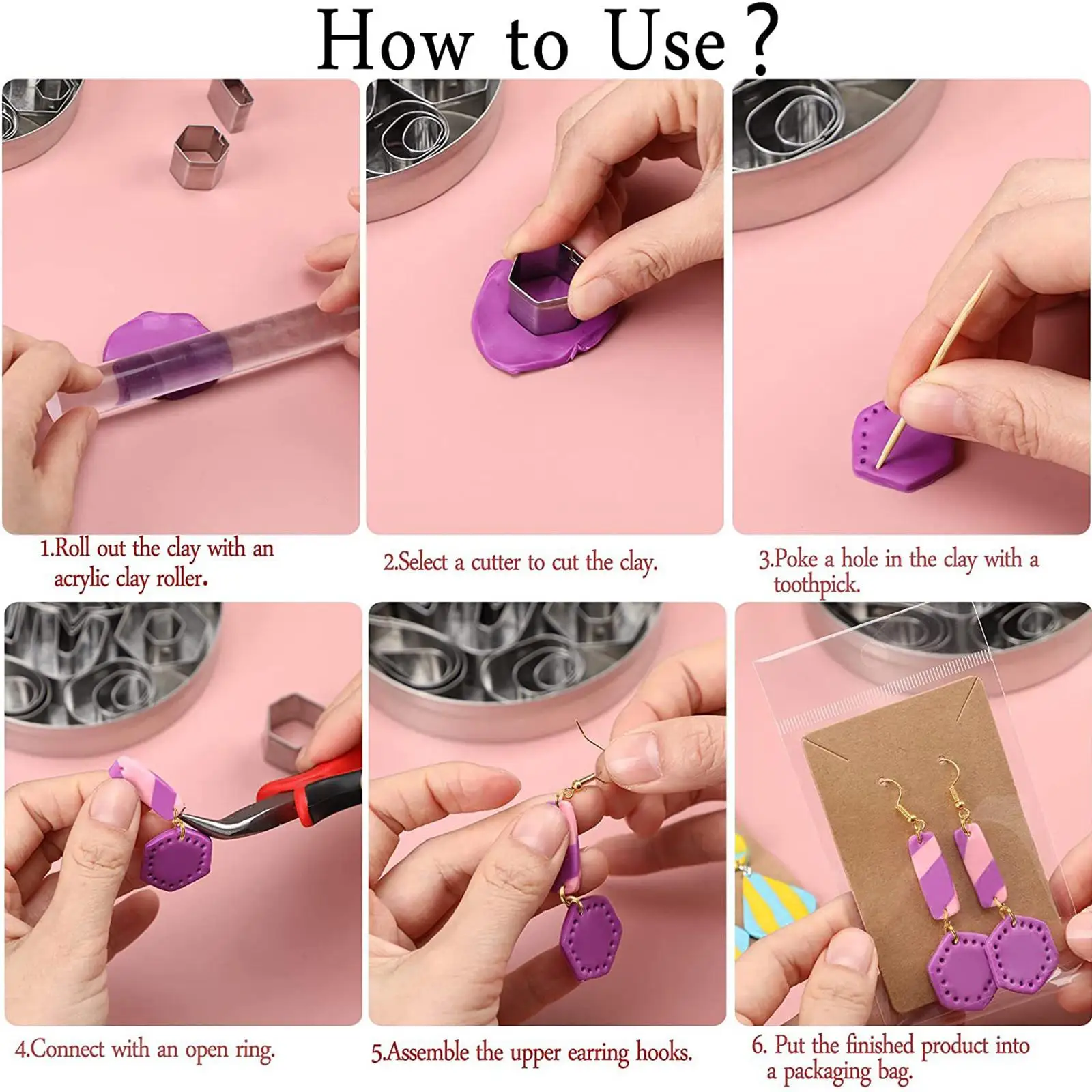 

Polymer Clay Cutters Art Supplies Handmade DIY for Dessert Pastry Cake