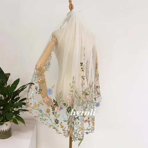 Кружевная фата Hymli с цветочным принтом