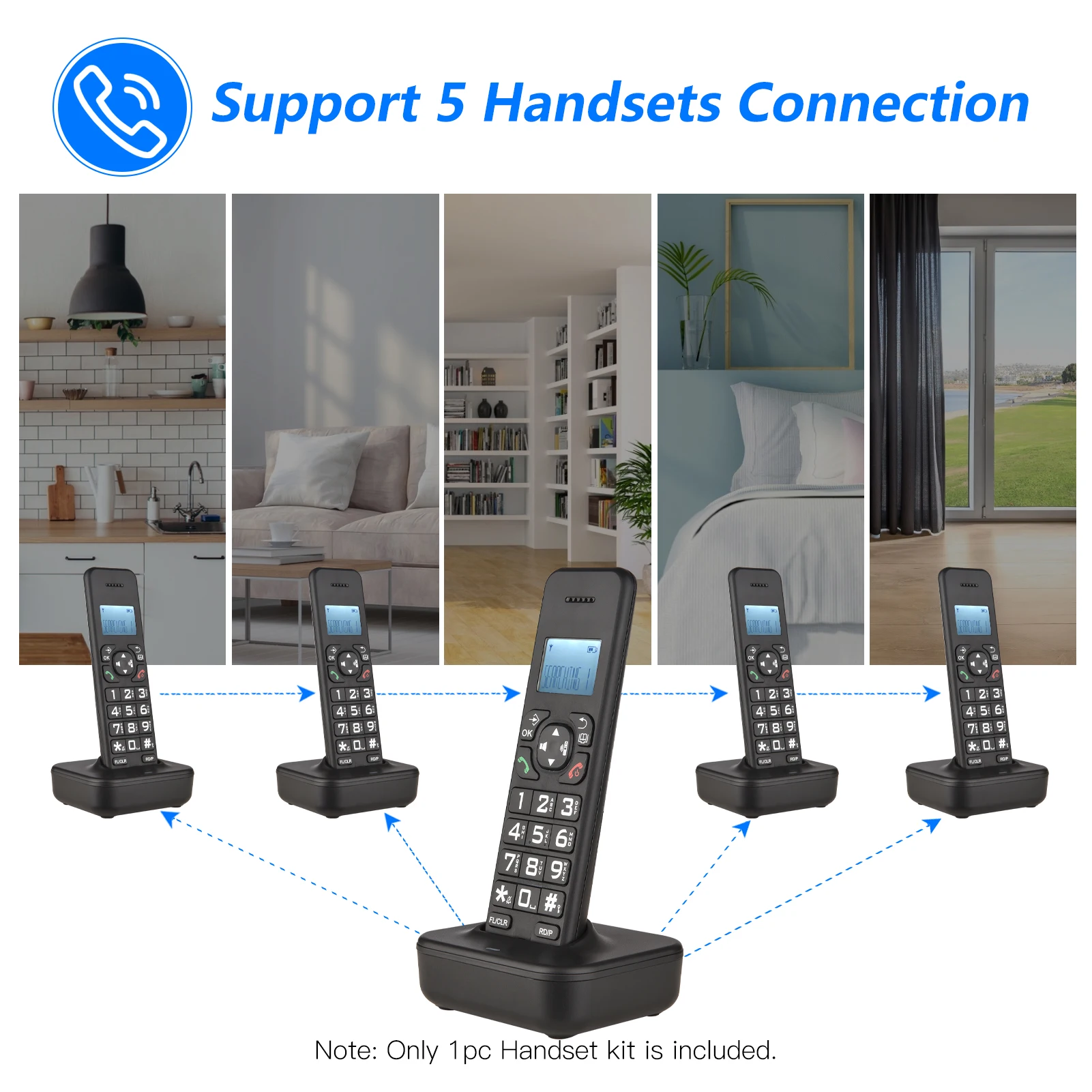 cordless phone answering machine caller idcall waiting rechargeable batteries support 16 languages for office home conference free global shipping